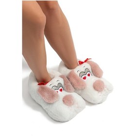 Resim Ani Kadın Hayvanlı Panduf Beyaz-pembe 36/41 2861838 