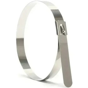 Resim Paslanmaz Çelik Kablo Bağı Cırt Kelepçe 7,9x680 Metalik 304 Kalite Tork 100 'lü Paket 