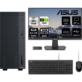 Resim Asus Expertcenter P500 Mini Tower Intel Core I5 13420H 64GB 512GB SSD GTX1650/4GB 27" Fhd Monitör Fdos Masaüstü Bilgisayar & Per4 USB Bellek P500I58512B0DMNT2332 