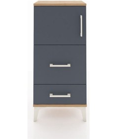 Resim Arges Komodin Tek Raflı 2 Çekmeceli Tek Kapaklı 44x30x96 Çam-antrasit Atlas Çam 