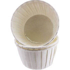 Resim Cupcake Kalıbı Orta Boy Düz Renk 50x39 Mm 100 Adet Beyaz 