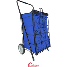 Resim PremiumPort Sağlam Metal Pazar Arabası, Dayanıklı 6 mm Teker, Mega Lacivert Renk 