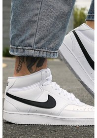 Resim Nike Court Vision Mid Sneaker Bilekli Günlük Beyaz Spor Ayakkabı Beyaz 