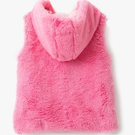Resim Kız Çocuk Kapüşonlu Fermuarlı Peluş Yelek 