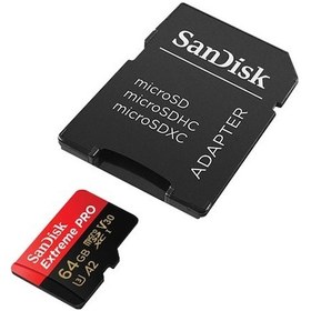 Resim Sandisk Extreme Pro SDSQXCU-064G-GN6MA 64 GB microSDXC UHS-I A2 V30 Adaptörlü Hafıza Kartı 