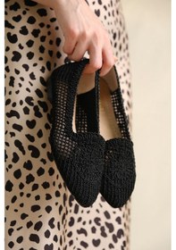 Resim Sedef 259 Kadın Makrome Örgü Babet Sıyah Siyah 