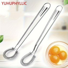 Resim YUHUPHYLLIC 1 Adet Yumurta Çırpıcı Paslanmaz Çelik Mini Çırpıcı, Kahve Çırpıcı Yaylı Çırpıcı, Elde Tutulan Süt Köpürtücü, Karıştırmak, Çırpma, Karıştırma, Süt Kremi Asma Delikli Pişirme Araçları 