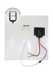 Resim Hero Led 12V Ayna Arkası Dokunmatik Anahtar 2 Tuşlu Buhar Çözücü On-Off Dimmer + Rezistans 