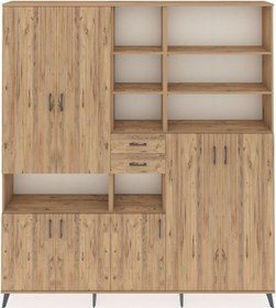 Resim Arges Dolap 17 Raflı 2 Çekmeceli 7 Kapaklı 220x30x243 Çam-çam/çam Atlas Çam/atlas Çam 