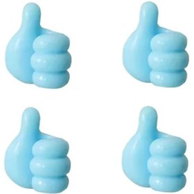 Resim caraks Kablo Tutucu Başparmak Duvar Kablo Yönetimi Organizatör Yapışma Model Mavi Renk 4 Adet - 