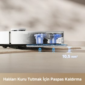Resim Dreame L40 Ultra CE Robot Süpürge Beyaz, 13.000Pa Emiş Gücü, Özel Halı Temizliği Stratejisi Gücü, Duoscrub™ Paspaslama Sistemi 