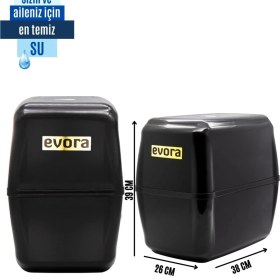 Resim Evora 13 Aşamalı 8L Siyah Kapalı Oval Kasa Pompasız Su Arıtma Cihazı 