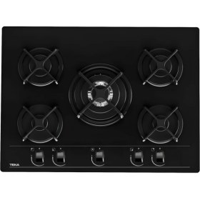 Resim Teka Hf Lux 70 Bk Siyah Özel Düğmeli 70 Cm. 5 Gözlü Gazlı Ankastre Cam Ocak 