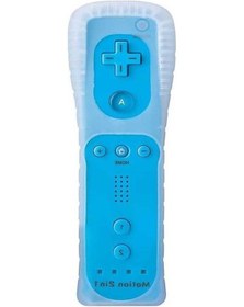 Resim Flybuy 8512 Nintendo Wii Uzaktan Denetleyici İle Uyumlu Kablosuz Gamepad, Mavi Silikon Kılıflı, Bilek Kayışı, 2'si 1 Arada 