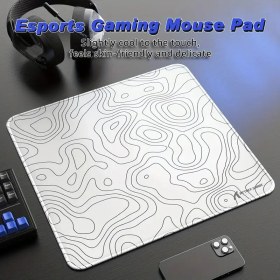 Resim ATTACK SHARK CM02 Oyun Fare Ped - Kaymaz Yüzey, Geliştirilmiş Kontrol ve Hız için Ergonomik Dalgalı Tasarım, Esports, PC Oyunları ve Ofis Kullanımı için Işık Bej Dostu Dayanıklı Masa Matı, Pürüzsüz Dokulu Mousepad 