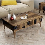 Resim Variant Madrid Orta Sehpa - Ceviz / Siyah Mermer 