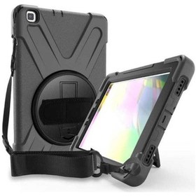 Resim Samsung Galaxy Uyumlu Tab S6 Lite 10.4" P610/p620 Kılıf Defender Tank Zırh Silikon Askılı Tablet Kılıfı Kılıf 