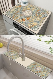 Resim Genel Markalar Else Kurutmalık Çamaşır Makinesi Örtüsü Koruma Matı ve Su Tutucu Lavabo Matı Ds04 