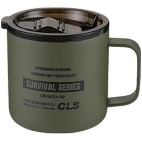 Resim Novahub Ordu Yeşili 350 Ml Kamp Kapaklı Kupa Gıda Sınıfı Bpa Ücretsiz Ultra Hafif Paslanmaz Çelik Su Bardağı Açık Seyahat Kamp Tencere Yeşil Yeşil 