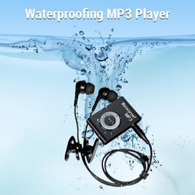 Resim Su geçirmez MP3 Çalar, Yüzme Müzik Çalar Kısa Kordon Sualtı Kulaklıkları ile 8GB Bellek Dahili, Yüzme, Dalış, Bisiklet, Koşu için IPX8 Sualtı MP3 Çalar (BLACK) 
