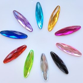 Resim 200/300 adet 0.41*1.5cm Çok Renkli Düz Tabanlı At Gözü Şeklinde Akrilik Yapay Elmas Taşlar - Manikür, Cep Telefonu Kılıfı Etiketleri, El Yapımı Malzemeler, Takı Aksesuarları, Dekoratif Taşlar, Parlak Süslemeler, Kristal Yapay Elmas Taşlar 