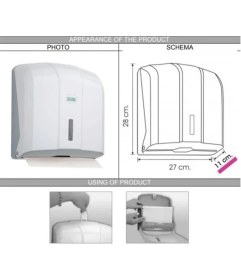 Resim Vialli KH300 Z Katlı Kağıt Havlu Dispenseri Beyaz 300'lü 