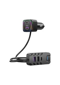 Resim Bcc13 Çok Fonksiyonlu Araç Şarj Adaptörü - Led Işıklı Çift Usb Çıkışlı - 5v3.1v Ortam Aydınlatmalı 