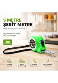 Resim 12 Adet Measurıng Tape 5mtx25mm Şerit Metre 5468 Standart 