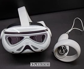 Resim Oculus Quest 2 Vinil için Star Storm Kask Birlik Cilt Sarma Çıkartması ve Uygulaması Kolay - Ayrıntılı Video Talimatları, Beyaz 