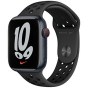 Resim Apple Watch Nike Serıes 7 Gps Cellular 45mm Midnight Aluminium Case With Anthracite Black Nike Sport Band Regular Apple