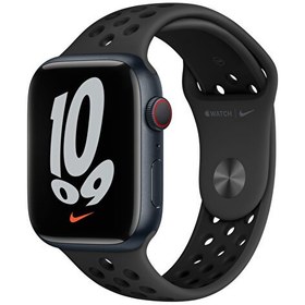 Resim Apple Watch Nike Serıes 7 Gps Cellular 45mm Midnight Aluminium Case With Anthracite Black Nike Sport Band Regular 