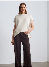 Resim Dilvin 10839 Yün Karışımlı Oversize Süveter-ekru Ekru 