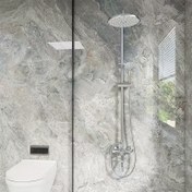 Resim Kendinden Yapışkanlı Su Geçirmez Banyo Duvar Kağıdı - Kolay Uygulanır Mermer Desenli Çıkartmalar ile Banyo ve Mutfak Yenileme için, Tezgah Üstü ve Dolap Kapıları 