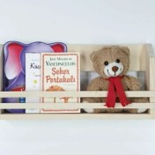 Resim Woodwoork Ahşap Bebek Çocuk Odası Montessori Kitaplık Tek Katlı Duvar Rafı 