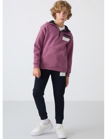 Resim Tommylife Tommy Life Soft Vişne-lacivert Pamuklu Kalın İçi Tüylü Yumuşak Dokulu Standart Fit Baskılı Erkek Çocuk Eşofman Kırmızı - Lacivert 