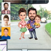 Resim wonderlike Kişiye Özel Evli Mutlu Çoçuklu Araba Dikiz Ayna Süsü 