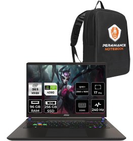 Resim MSI Vector 17 HX i9-14900HX 96GB 256GB SSD RTX4090\u002F16GB 17\ QHD+ 240HZ FDOS A14VIG-879XTR & PER4 ÇANTA 