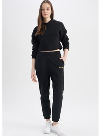 Resim Defacto Coool Baskılı Beli Paçası Lastikli Cepli Basic Siyah Jogger Eşofman Altı X5391AZ23SPBK81 Siyah 