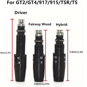 Resim Golf Kulübü Şaft Adaptör Manşonu GT2/GT4/917/915/TS/TSR Serisi için - Alüminyum Alaşımlı Golf Kulübü Sürücüsü, Fairway Ağaç ve Hibrit Bağlantı Aksesuarı - Siyah - Miktar: 1 