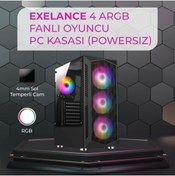 Resim Node Game ND-EXE100A Exelance 4 ARGB Fanlı Oyuncu Bilgisayar Kasası 