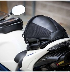 Resim Motosiklet Racing Arka Kuyruk Çantası Suni Deri Ve Impertex Kumaş 