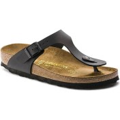 Resim Birkenstock Gizeh Kadın Siyah Birko-Flor Deri Ortopedik Parmak Arası Terlik – Kaymaz Tabanlı, Yazlık Rahat Model 