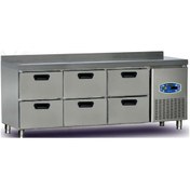 Resim Dampak Tezgah Tipi 6 Çekmeceli Buzdolabı 135 Litre 304 Çelik 