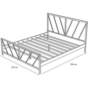 Resim Metalia Gm 227 Gözde Çift Kişilik Karyola Beyaz 150X200 