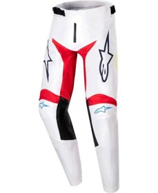 Resim Alpinestars Youth Racer Hana Genç Kros Motosiklet Pantolonu Beyaz Kırmızı 