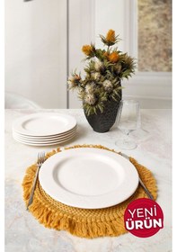 Resim Keramika Beyaz İyonya Servis Tabağı 26 Cm 6 Adet 006 Beyaz 