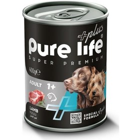Resim Purelife Plus Kuzu Etli Yetişkin Köpek Konserve Mama 400gr 