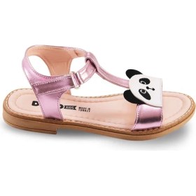 Resim Denokids Kız Çocuk Sandalet Parlak Suni Deri Panda Aplikeli Çok Renkli 27 Numara 