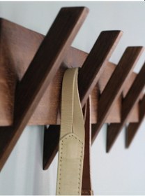 Resim El Yapımı Masif Ceviz Ağacı Dekoratif Duvar Askısı 