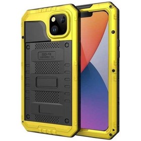 Resim Treasures 14 Darbeye Dayanıklı Su Geçirmez Toz Geçirmez Kılıf İphone Uyumlu Uyumlu Metal + Silikon Telefon Kılıfı 